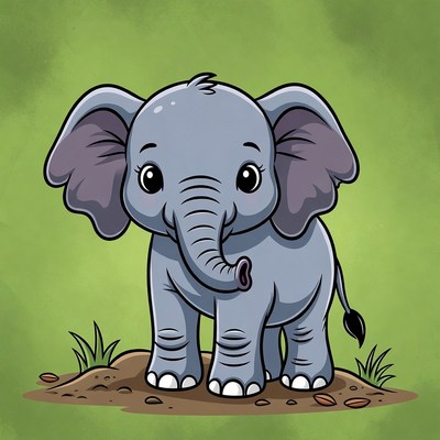 Cute baby elephant illustration