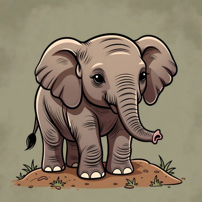 Cute baby elephant illustration