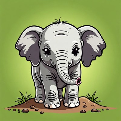 Cute baby elephant illustration