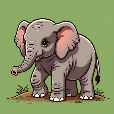 Cute baby elephant illustration