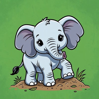 Cute baby elephant illustration