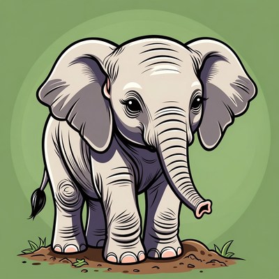Cute baby elephant illustration