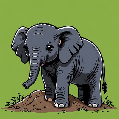 Cute baby elephant illustration
