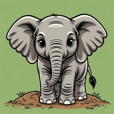 Cute baby elephant illustration