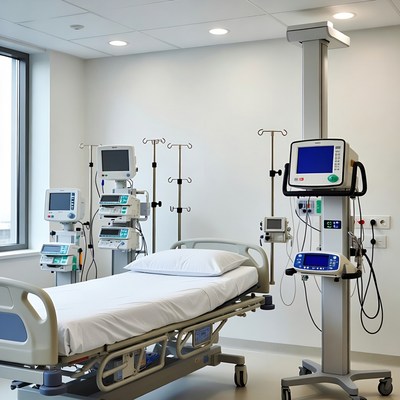 Hospital Room with Empty Bed