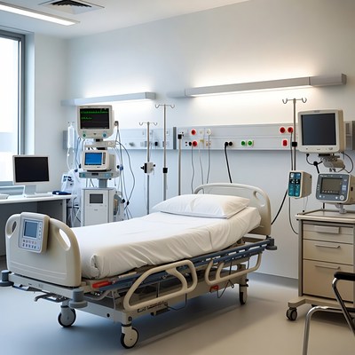 Empty Hospital Bed Room