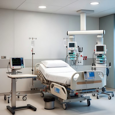 Empty Hospital Room Bed