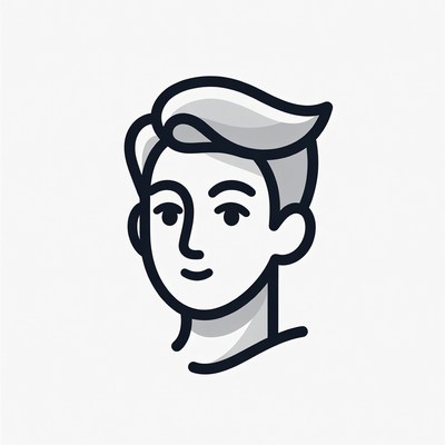 Smiling Asian man illustration