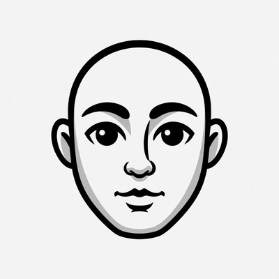 Bald man emoji face