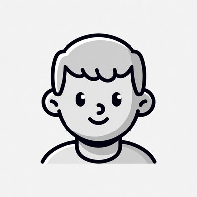 Smiling cartoon boy face