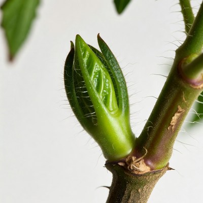 Green Plant Bud on Stem