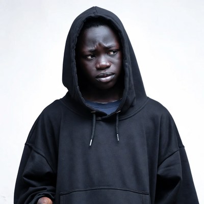 African boy in black hoodie