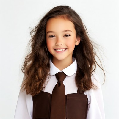 Smiling girl in school uniform