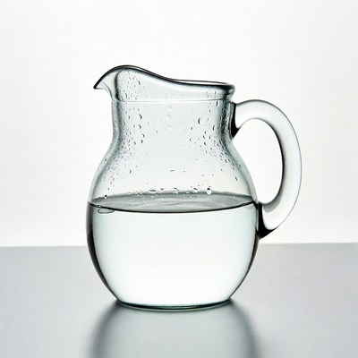 Glass pitcher with water