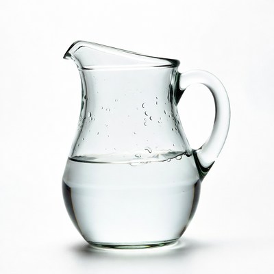 Glass pitcher with water