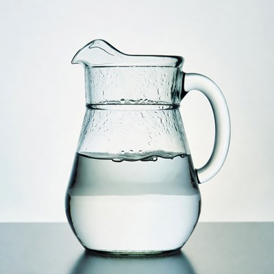 Glass pitcher of water