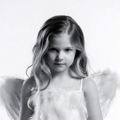 Girl with angel wings