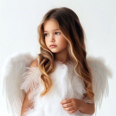 Girl with angel wings