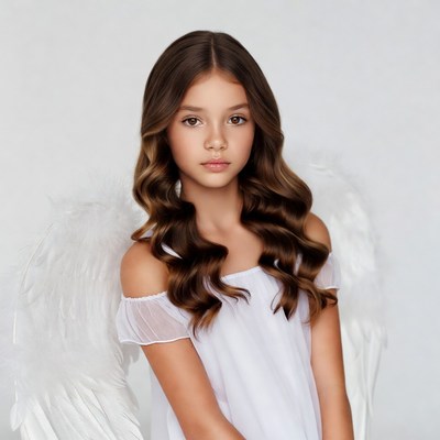 Girl with angel wings