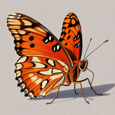 Orange Monarch Butterfly Wings Spread