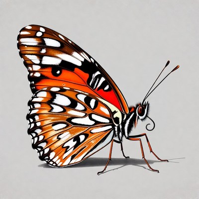 Orange butterfly with white spots