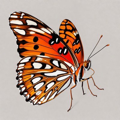 Orange butterfly with white spots