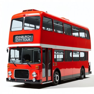Red Edinburgh City Tour Double Decker Bus