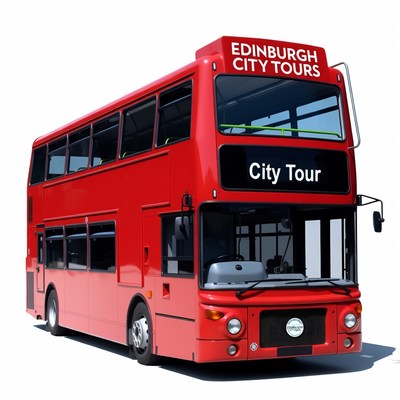 Red Edinburgh City Tour Double Decker Bus