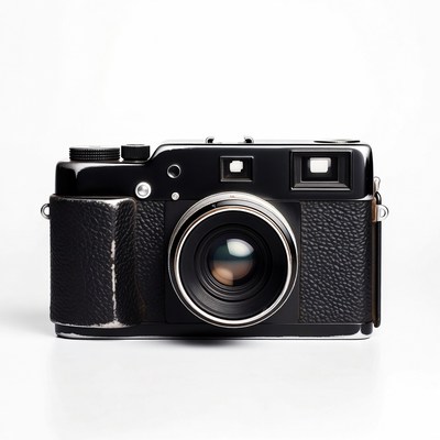 Black Vintage Rangefinder Camera