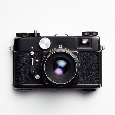 Black Vintage Rangefinder Camera