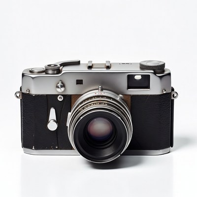 Vintage Silver Rangefinder Camera