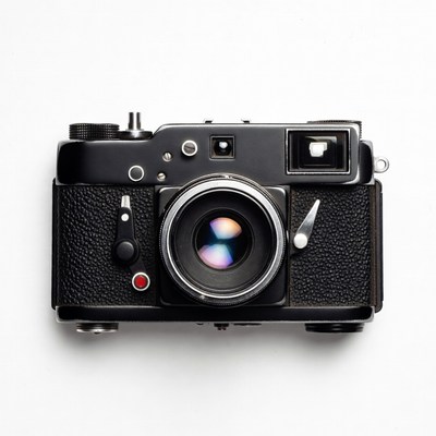 Black Vintage Leica Camera Top View