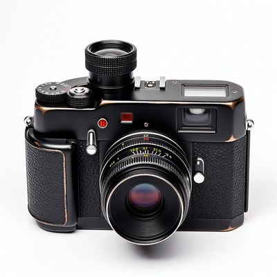 Black Vintage Rangefinder Camera
