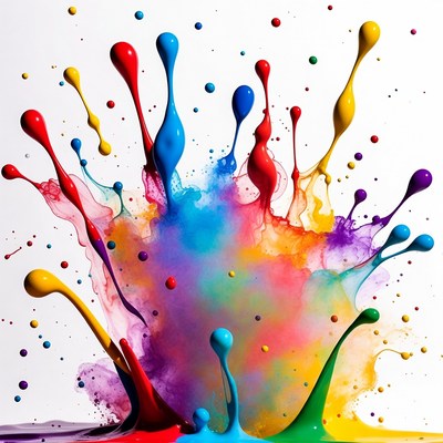 Colorful Paint Splatter Explosion