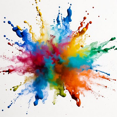 Colorful Paint Splatter Explosion