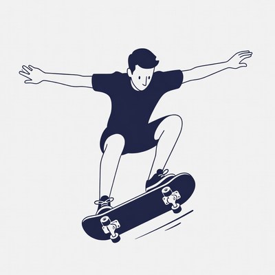 Man skateboarding in mid-air