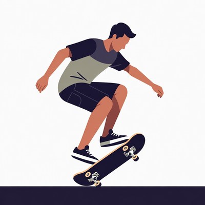 Man skateboarding in ollie jump