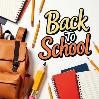 Back to School Supplies Flat Lay