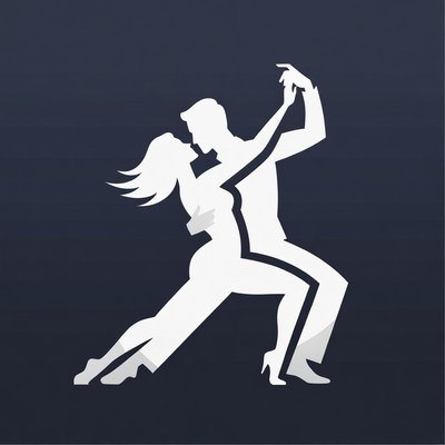 Silhouette couple dancing tango