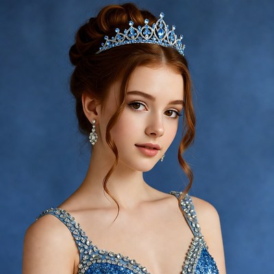 Young woman wearing sparkling tiara