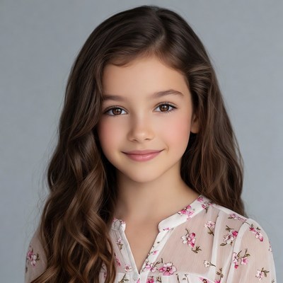 Young girl with long brown hair