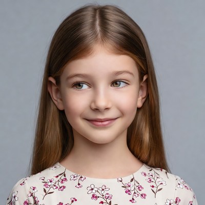 Smiling girl with floral dress