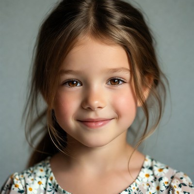 Smiling girl with brown hair