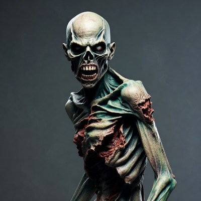 Green zombie with menacing grin