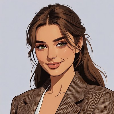 Beautiful woman in brown blazer