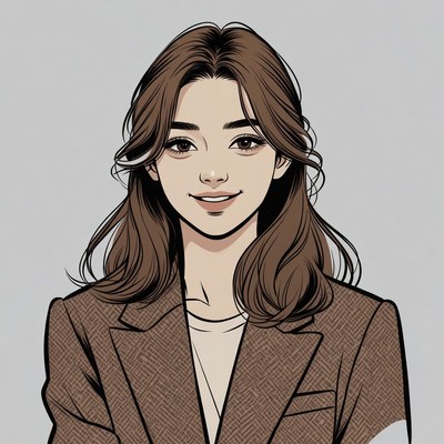 Smiling Asian woman in brown blazer