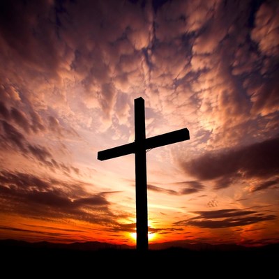 Silhouette Cross at Sunset