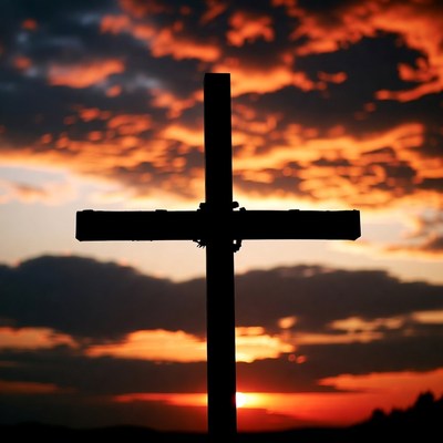 Cross Silhouette at Sunset