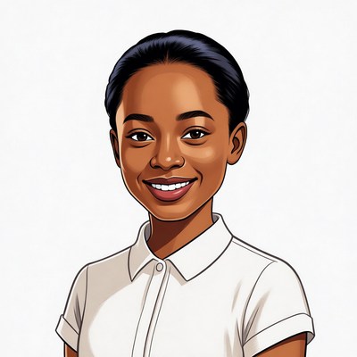 Smiling African-American girl illustration