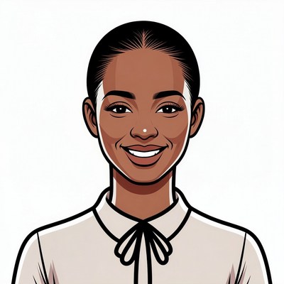 Smiling African-American woman illustration